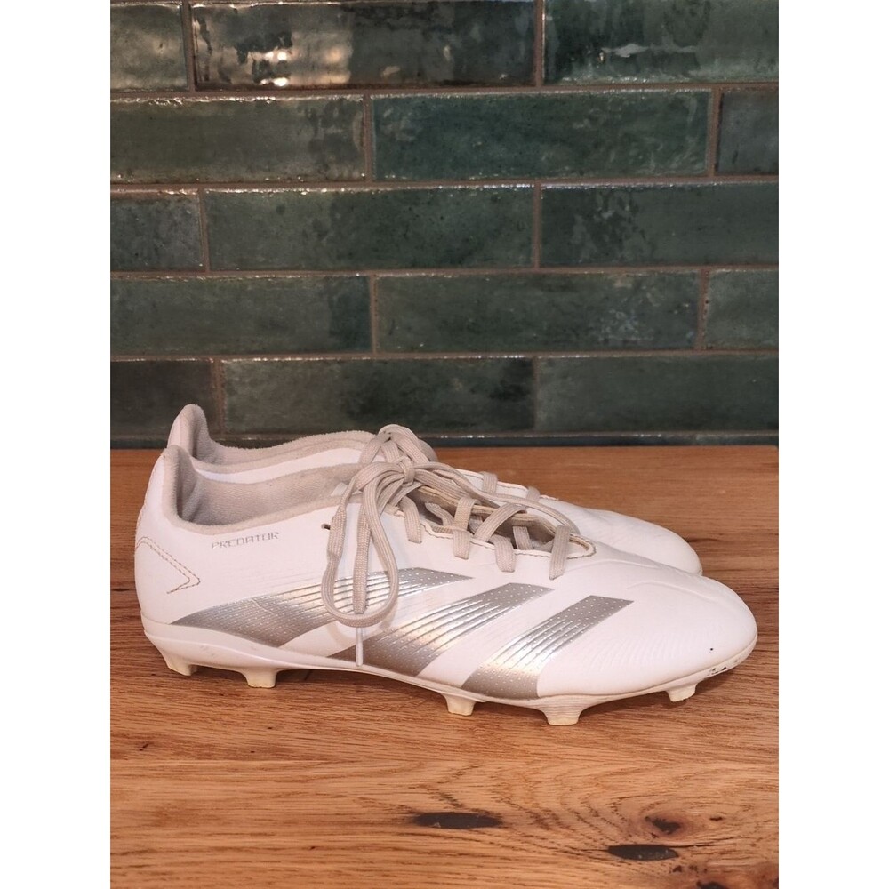 Adidas Predator 24 League FG Soccer Cleats Football Boots Size 6 White Silver